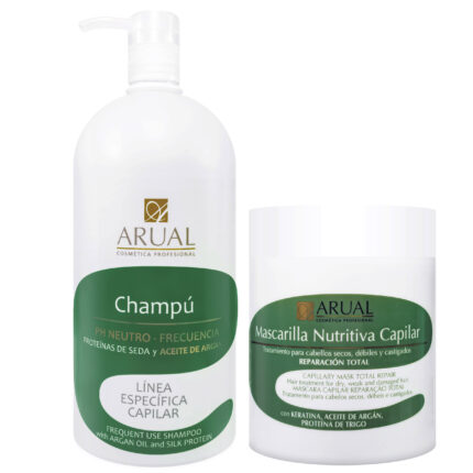 شامپو مو آروال مدل کراتین آرگان حجم 1000 میلی لیتر به همراه ماسک مو آروال مدل کراتین و آرگان حجم 500 میلی لیتر