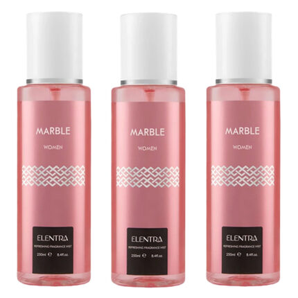 بادی اسپلش زنانه النترا مدل Marble حجم 250 میلی لیتر مجموعه 3 عددی